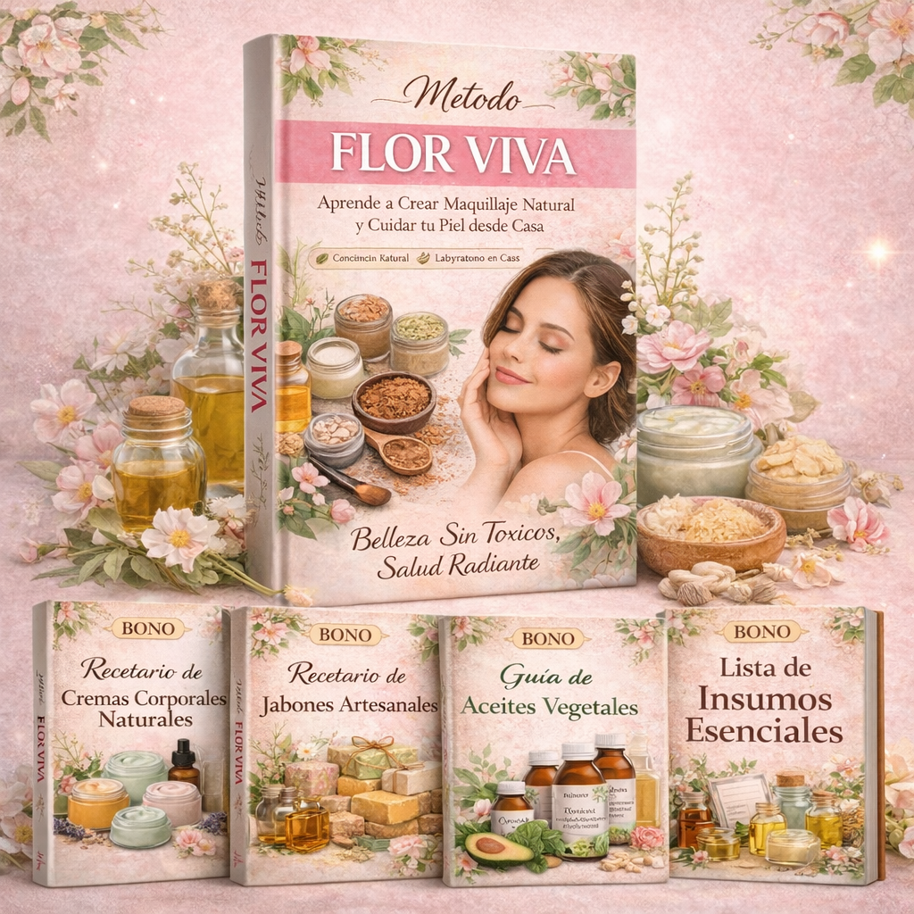 MÉTODO FLOR VIVA APRENDE DESDE CASA A CREAR TUS MAQUILLAJES Y COSMETICOS SIN QUIMICOS + 4 REGALOS SOLO POR HOY !!!